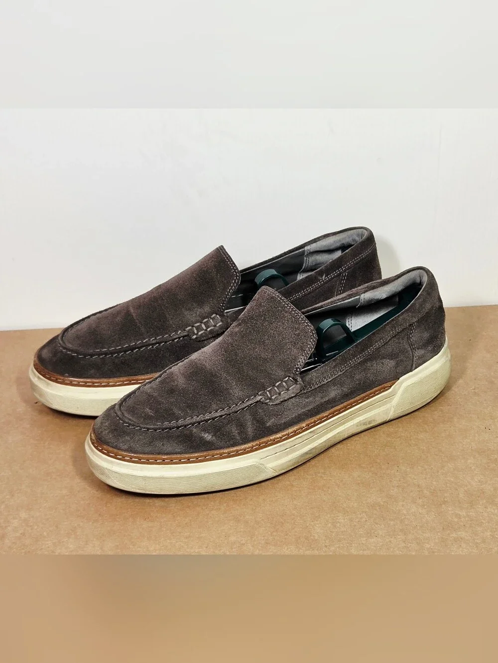 Allen Edmonds Burke Venetian Suede Slip On Sneakers Mens 9.5 D Gray Casual